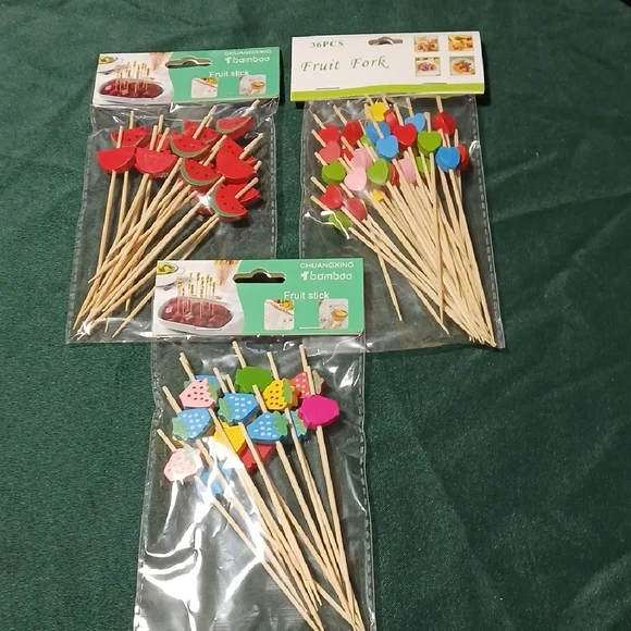 Bamboo Fruit Sticks - Multicolor - Picture 2 of 6